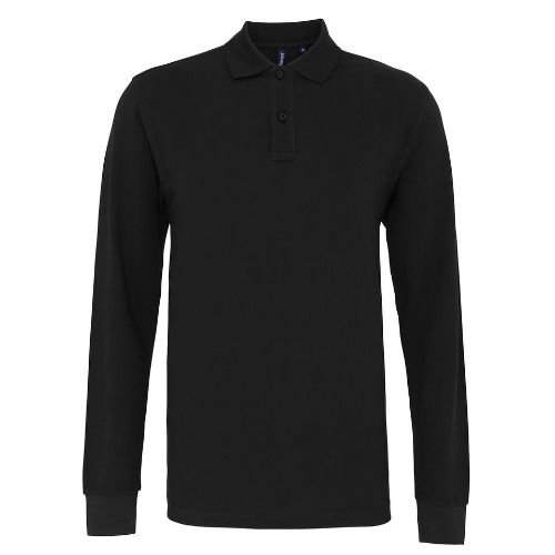 Asquith & Fox Men's Classic Fit Long Sleeved Polo Black